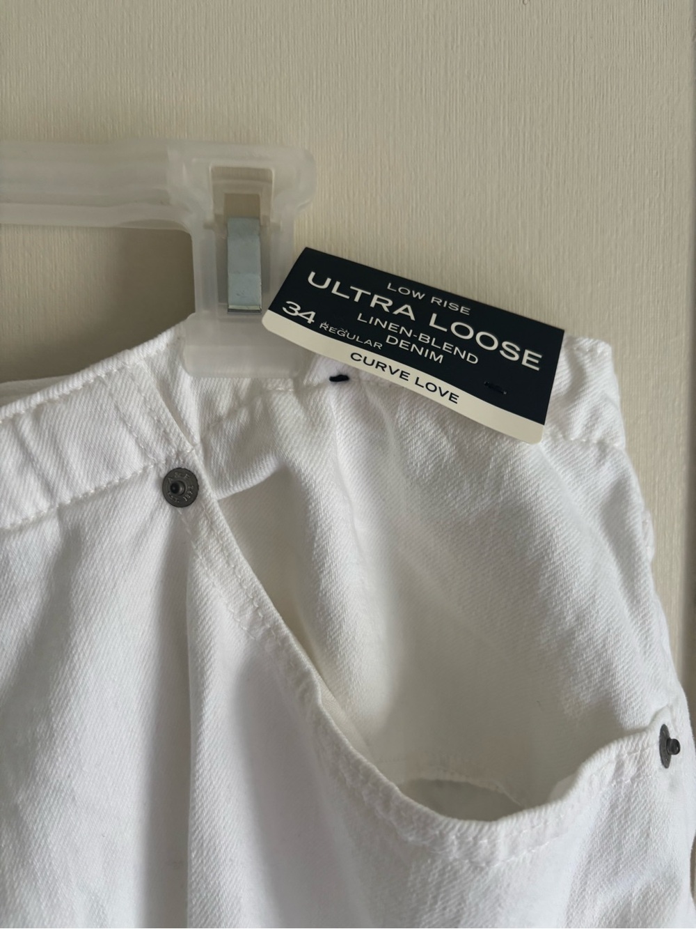 NWT Abercrombie Curve Love Linen-Blend Low Rise Ultra Loose Drawstring Jean - 34 - Picture 4 of 8